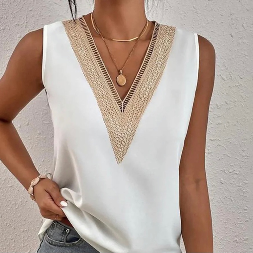 White Sleeveless Top XL NWT